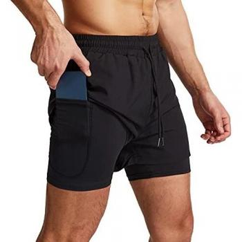 Danfiki Black 2-in-1 Active Running Shorts