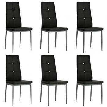 VidaXL 6‑Pack Grey Upholstered Dining Seats (Synthetic)