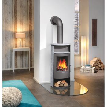 Island 7 Justus Kaminofen mit Speckstein‑Optik – 24‑Stunden Wärme