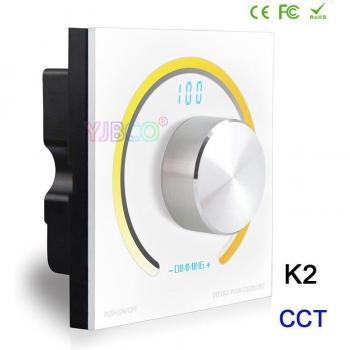 Bincolor Wall-Mounted Rotary Dimmer with Remote for LED Lighting (DC12V-24V)