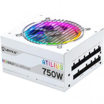 UNYKAch fuente de alimentación ATILIUS RGB blanca 750W modular ATX