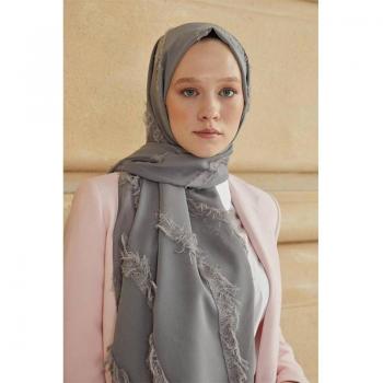 Elegant Dark Gray Tassel Shawl for Women