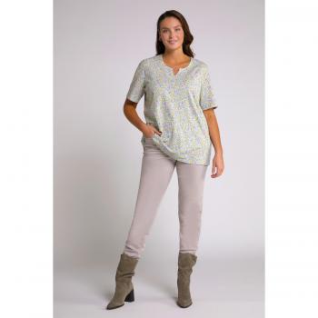 Mini Floral Print Notch Neck Tee