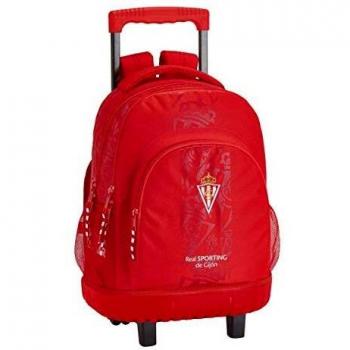 Sporting Gijón 86 cm Rolling Cartable – Red, Compact Polyester