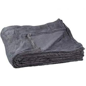 Coperta Extra Large in Poliestere, Morbida, Lavabile a 30°C, 1 x 200 x 220 cm, Grigia