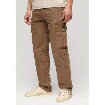 Pantaloni cargo Superdry con vita media marrone intenso, 32
