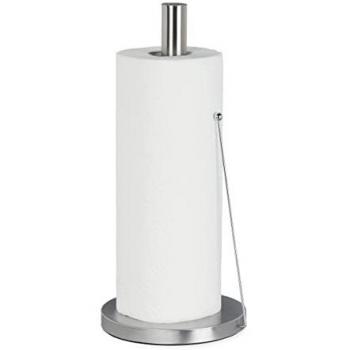 Set di 2 Porta Rotoli da Cucina Verticale in Acciaio Inox, Design Elegante, Argento