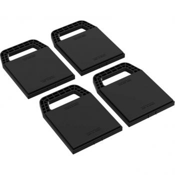 Willtec Support stabilisateur vérin cric + patins roue – 4x cales caravane PE‑HD noir