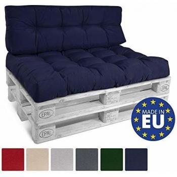 Cuscino per Bancali di Legno 120x80x15 cm Blu Scuro