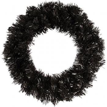 12/16 Halloween and Christmas Black Tinsel Wreath