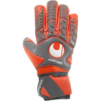Gants de gardien de but Uhlsport Aerored Supersoft – Couleur gris foncé mélangé rouge fluo – Taille 10,5