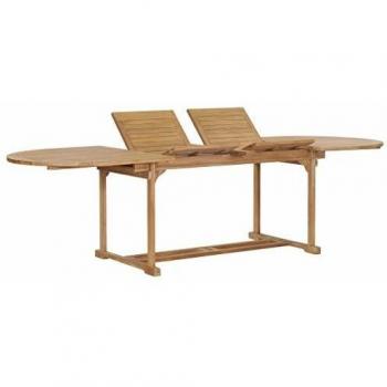 Tavolo da Giardino Allungabile 180-280x100x75cm in Teak Ovale