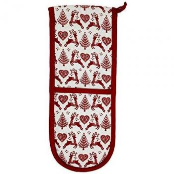 Red Cream Dexam Yuletide Two-Tone Oven Hand Warmers