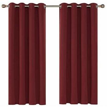 Deconovo Christmas Window Curtains 52x 63 Red 1 Pair