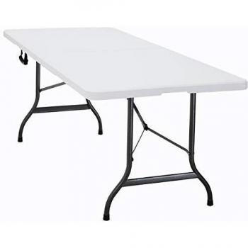 Table camping anniversaires fêtes pliable blanche 220x70x72cm