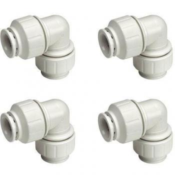 John Guest Equal Elbow 22mm PEM0322W (Pack of 4) in White