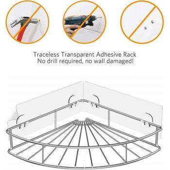 Wall-Mounted Stainless Steel Corner Shelf