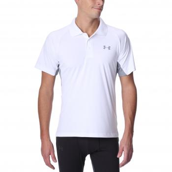 White Under Armour Catalyst Polo – Size L