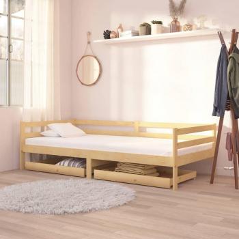 VidaXL Massivholz Kiefer Tagesbett 90x200 cm mit integrierten Schubladen