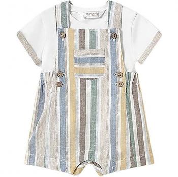 Mayoral Baby Outfit: Latzhose und T-Shirt in Grün, Größe 68