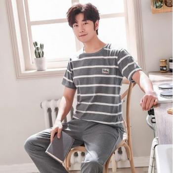 Men's Plus Size Striped Pajama Set