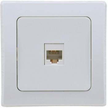 ChiliTec RJ45 Dose DELPHI für ISDN & Cat.5 inkl. Rahmen, UP, weiß