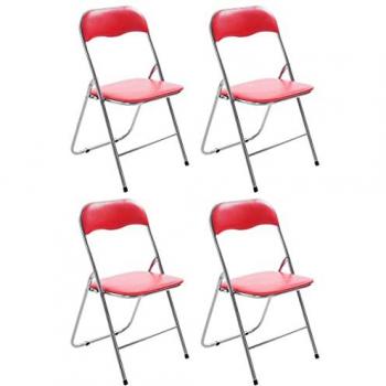 Sillas plegables acolchadas Felix rojo/plateado