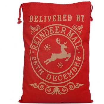 Rustic Christmas Drawstring Santa Sack
