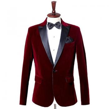 Vestiario de Terciopelo Rojo XL: Blazer Slim Fit Masculino