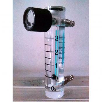 Acryl Durchflussmesser für Sauerstoff mit Ventil 0-3L/Min