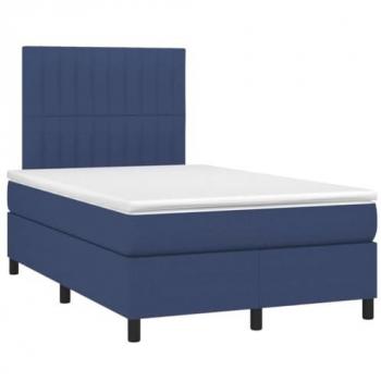 Letto a Molle con Illuminazione LED Blu 120x190 cm in Tessuto