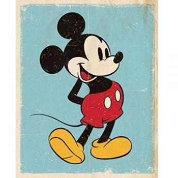 Pyramid International Mickey Mini‑Poster Retro – 40 × 50 cm, Kunststoff und Glas