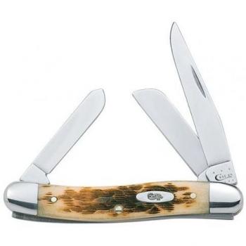 Case Amber Jigged Bone Medium Stockman Folding Knife