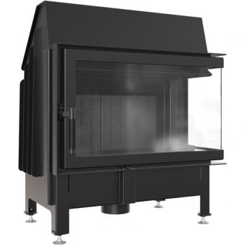 ZIBI 11 kW Right Steel Fireplace Ø 180 Black Thermotec Lining