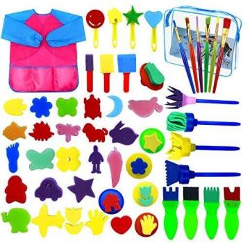 Brosses et éponges de peinture Fodlon 52 pièces pour apprentissage artistique
