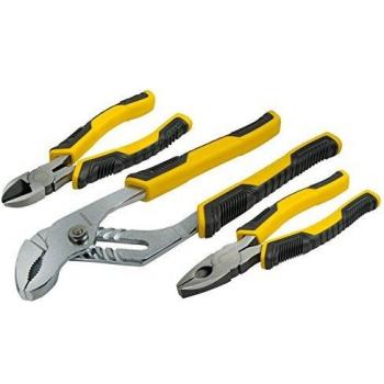 Stanley Juego Alicates Control Grip. Universal + corte diagonal + cremallera