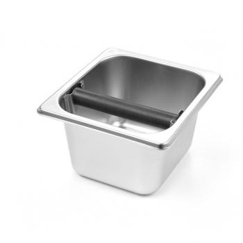 Récipient à café GN 1/6 en inox avec système de frappe