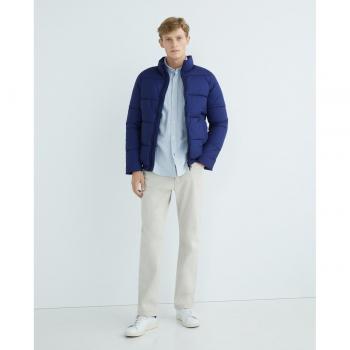 EcoAlf Casual Azul – Chaqueta Larga con Material Verde
