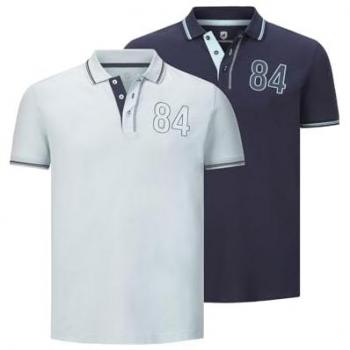 Poloshirt BERAU Jan Vanderstorm Doppelpack in hellblau und dunkelblau