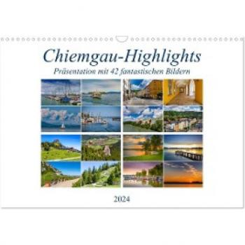 Chiemgau-Highlights (Wandkalender 2024 DIN A3 quer) CALVENDO Monatskalender