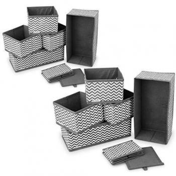 Navaris Set von 12 Stoff-Organizer-Boxen