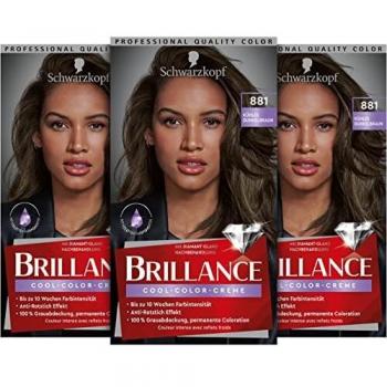 Brillance Intensiv-Color-Creme 881 Kühles Dunkelbraun Stufe 3 (3 x 160 ml)