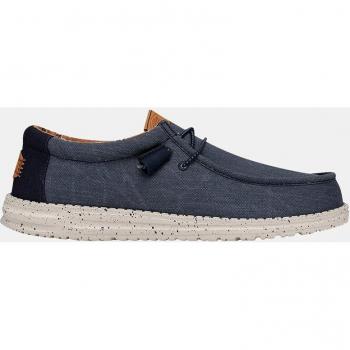 Hey Dude Wally Washed Canvas Men's Shoes Navy