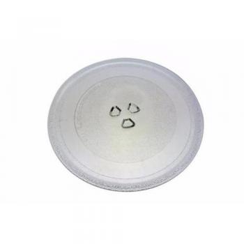 Plateau micro‑ondes en verre 245 mm – poignée ergonome