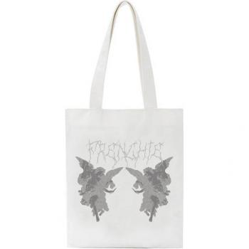 Punk Gothic Engel Druck Leinwand Tasche Große Kapazität Lässige Damen Shopper Tasche