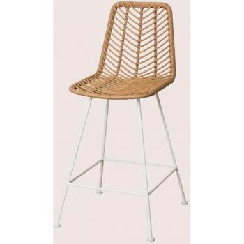Sklum – Paio di Sgabelli Alti Rattan Sintetico Gouda Natural