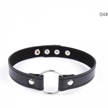 Gothic PU Leather Choker with Adjustable Fit