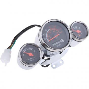 Old School Scooter Moped Speedometer and Fuel Gauge 12V 0-80 MPH, 0-120 KM/H
