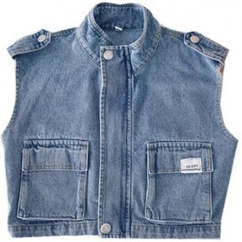 Gilet en Denim Enfant Printemps-Automne