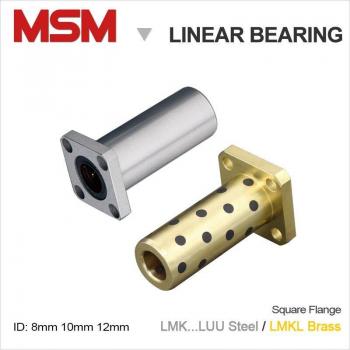 2PCS LMKL8/10/12 Square Flange Linear Motion Bearing MSM Brass Graphite JDB Slide Bush